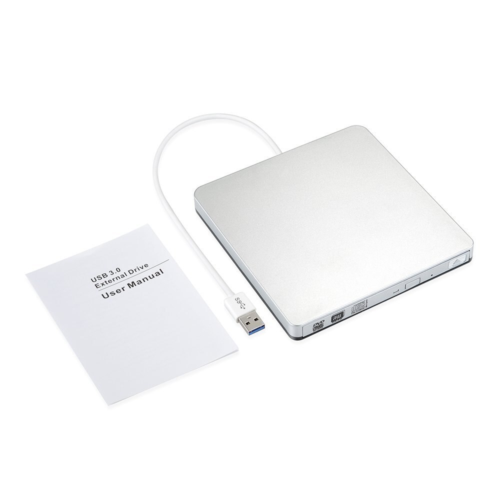 Ekstern slim usb 3.0 dvd-brænder vcd cd rw drev brænder drev superdrive til apple mac macbook pro air imac pc bærbar notebook