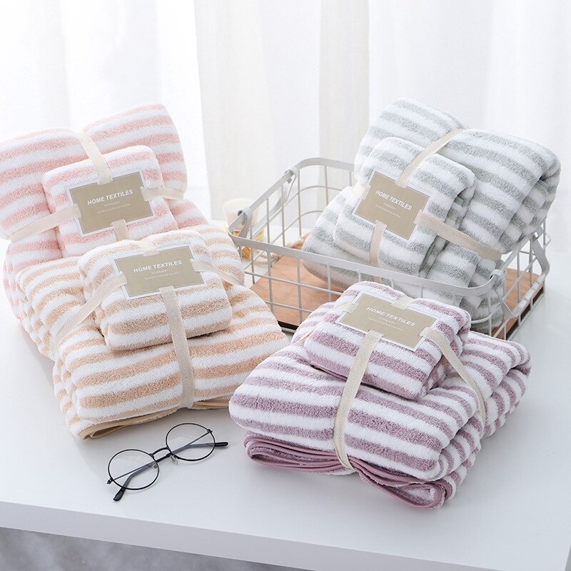 17 Kleuren Coral Fleece Absorberende Haar Zwemmen Gezicht Hand Badhanddoek Sets Microvezel Handdoeken Badkamer Handdoeken Microfiber Handdoek Set