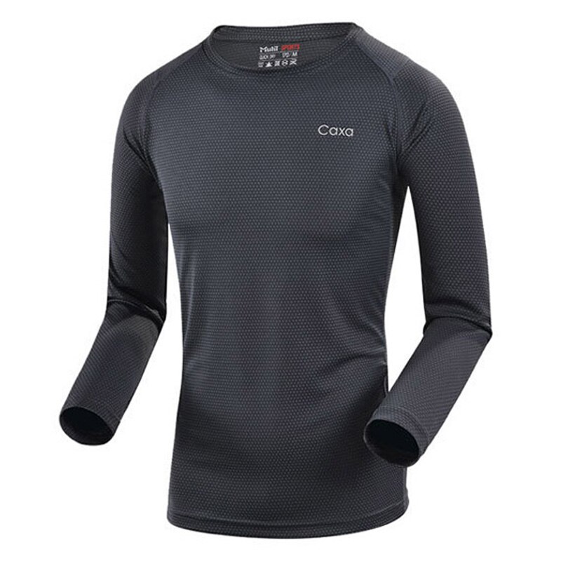 Camiseta de manga larga transpirable de secado rápido para deportes al aire libre para hombre, camiseta negra para correr y senderismo de