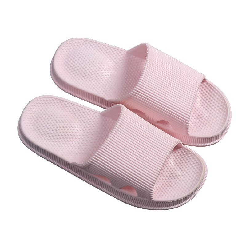 Women Men PVC Massage Slippers Bathroom Non-slip Indoor Home Slippers Female Couple Summer Beach Shoes: pink / 38-39