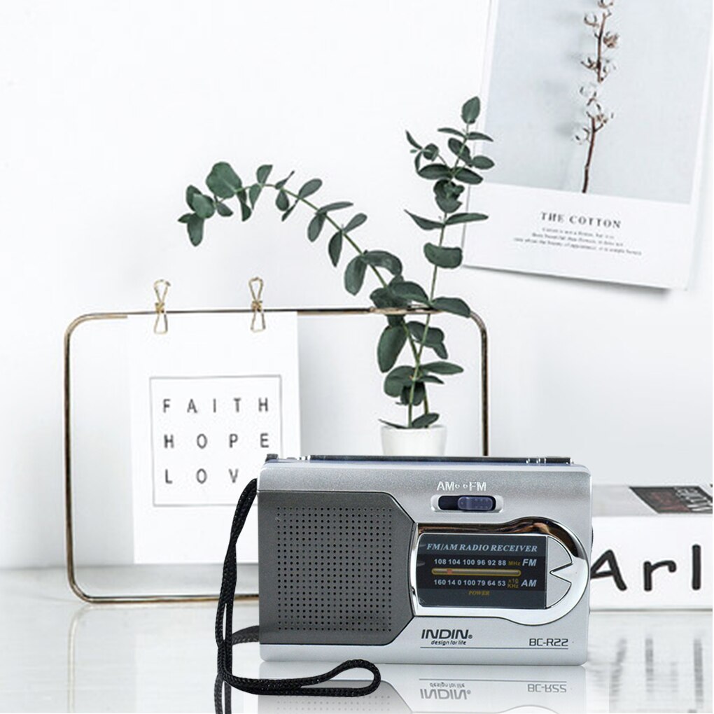 BC-R22 Mini Portable Radio Handheld Digital AM/FM Telescopic Antenna Radio Receiver for Walking Travelling