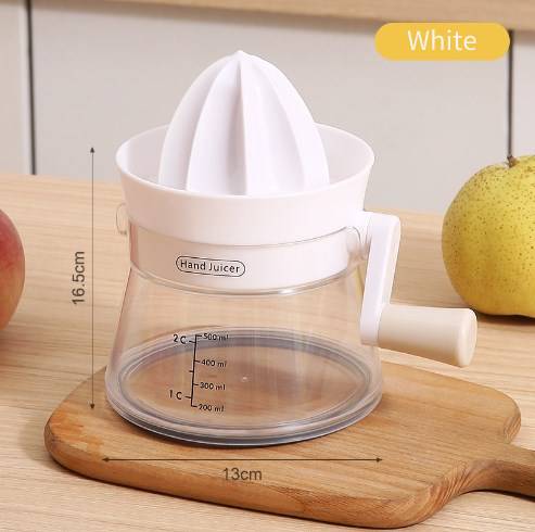 Hand Juicer Multi-functional Orange Lemon Juicer Manual Portable Citrus Juicer Kitchen Manual Citrus Juicer: WHITE