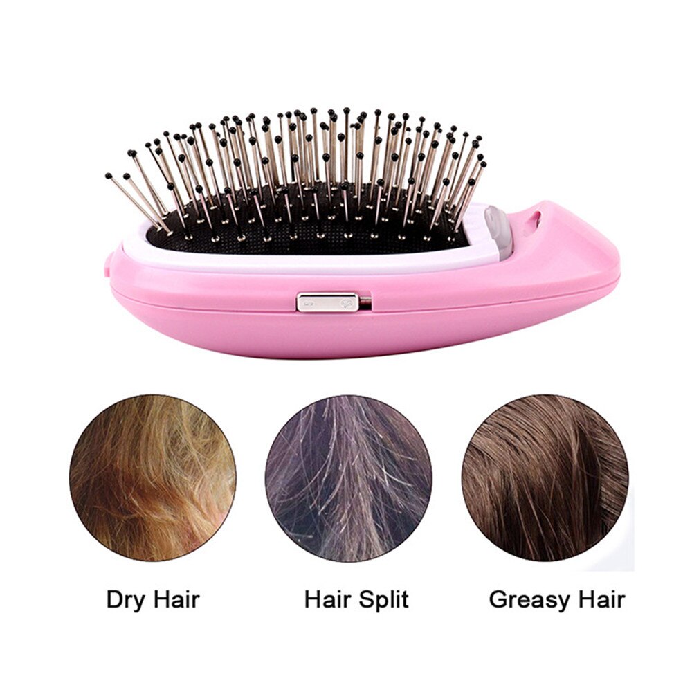 Cepillo de pelo de masaje eléctrico pequeño peine de iones negativos, peine iónico para el pelo, cepillo de pelo antiestático para niñas