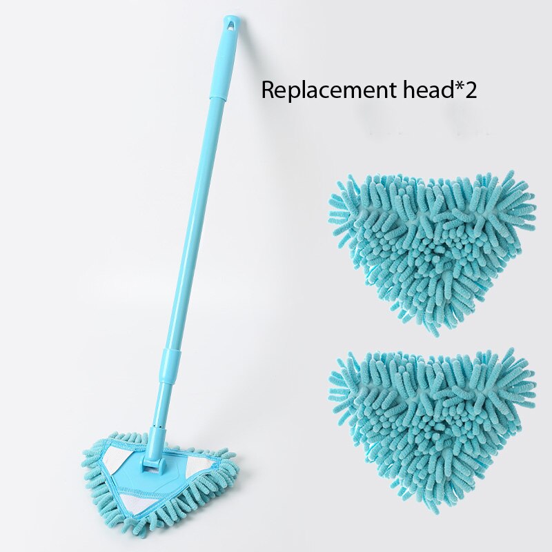 Kleine Mop Plafond Reiniging Artefact Reiniging Muur Vegen Huishoudelijke Schoonmaakmiddelen Keramische Tegel Telescopische Mini Wc Stof Mop Hoofd: Blue 3-pack