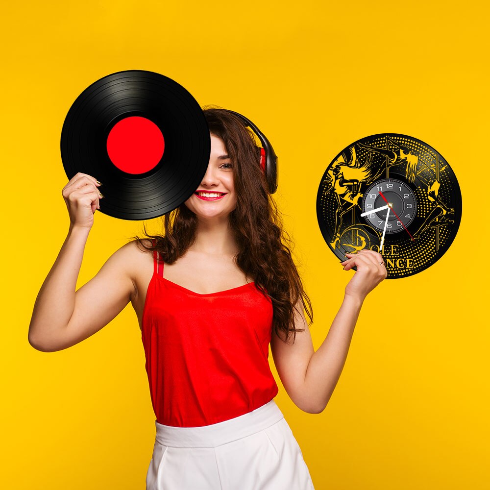 Reloj de pared con disco de vinilo de Pole Dance, arte de pared Vintage para Club nocturno, decoración de tubo de acero, reloj de pared de baile hecho a mano, de bailarinas