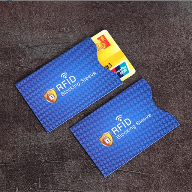 Protection antivol RFID pour cartes de crédit, Protection contre le blocage des manches du porte-cartes, étui en peau, étui pour cartes bancaires, 5 pièces: Tan