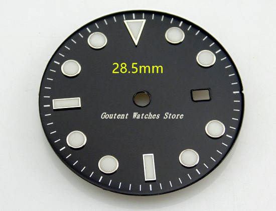 28.5/31.5mm sort / blå / grøn / hvid urskive steril pasform mingzhu 2813/3804 bevægelse tilbehør til mænds ur: P347-28.5mm