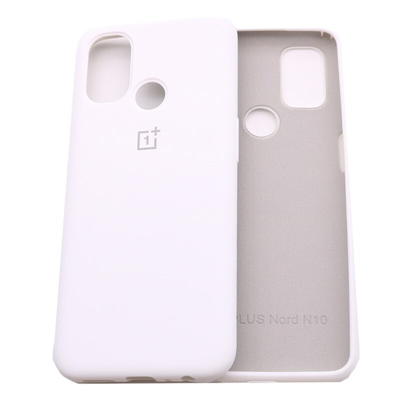 Oneplus-funda de silicona líquida para One plus Nord N10, carcasa trasera suave y fina, Original: Oneplus Nord 100 / White