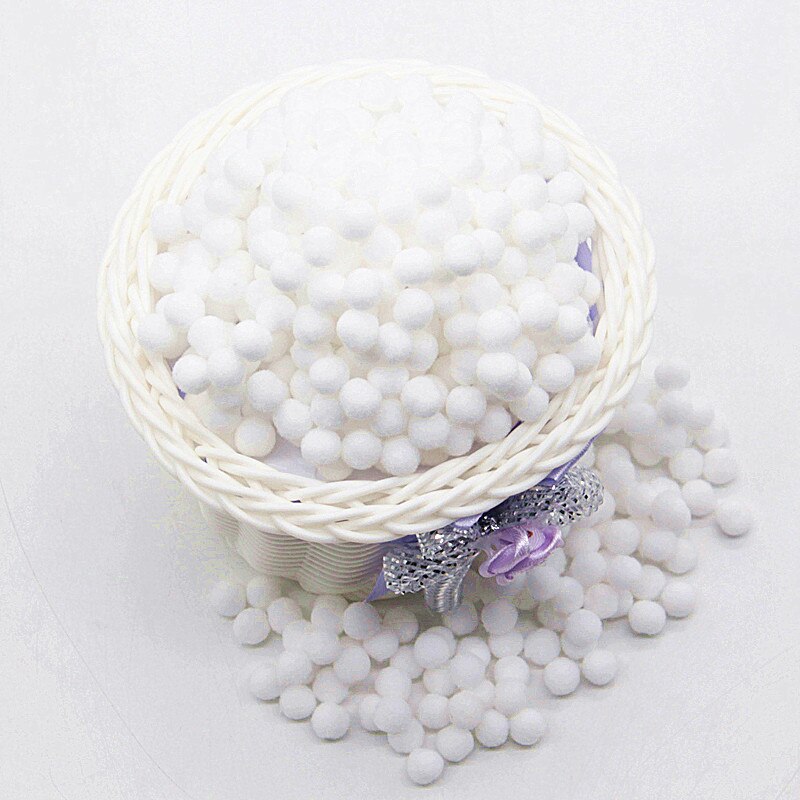 Hvid pompon 8mm 10mm 15mm 20mm 30mm 40mm pom poms ponpon håndværk forsyninger diy til børn tøj syning hjem bryllupsdekorationer: 8mm 488 stk