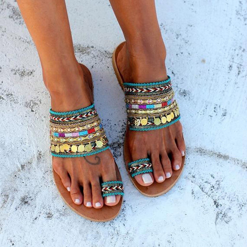 Håndlavede håndlavede sandaler til kvinder i græsk stil boho flip flop sandaler streetwear sko kvinder chaussures femme