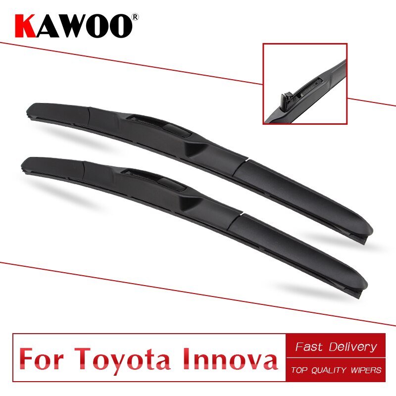 Kawoo Voor Toyota Innova 2005 2006 2007 Auto Zacht Rubber windcreen Ruitenwissers Blades