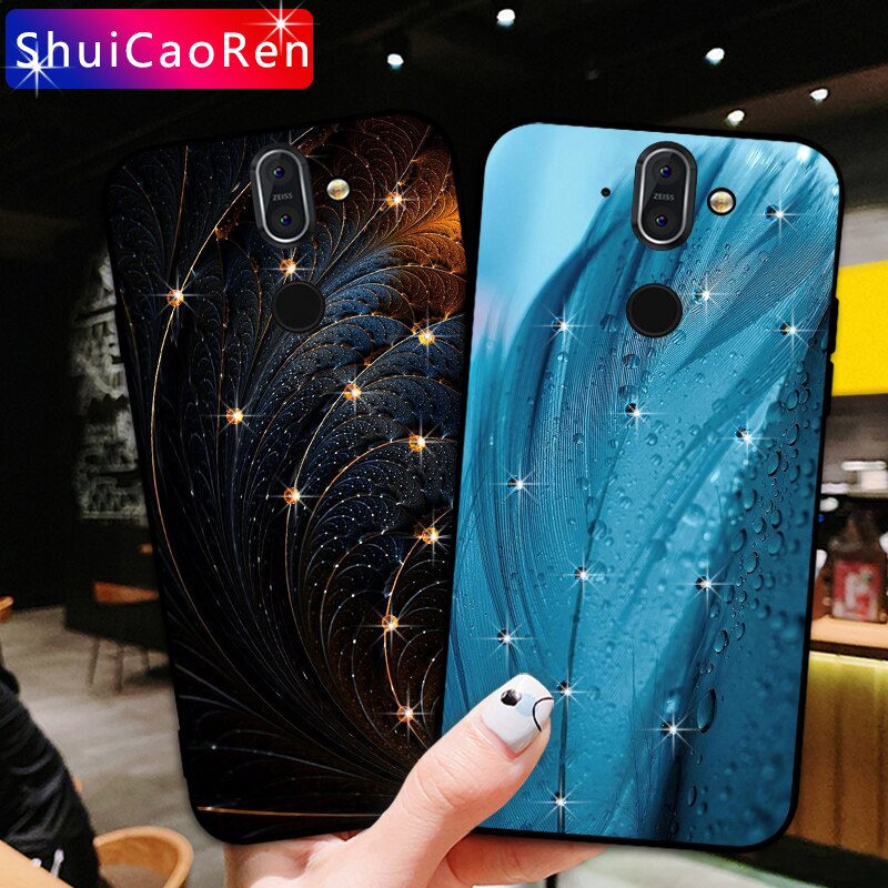Bling Kristall Strass Fall Für Nokia 9 PureView 7 Plus X71 Luxus Capa Diamant Abdeckung Für NOKIA 8 Sirocco