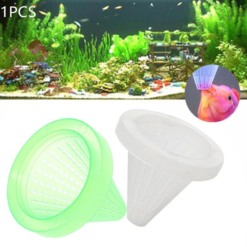 1Pc Plastic Tapered Hopper Feeder Met Zuignap Voor Aquarium Rode Worm Voeden Aquarium Kegel Levend Voedsel Mand trechter Levert
