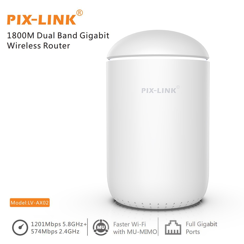 Pixlink Router AX1800 Wifi6 Gigabit 2.4G 5Ghz Dual-Core Dual-Band Router Ofdma High Gain interne Antennes Breder Smar Router