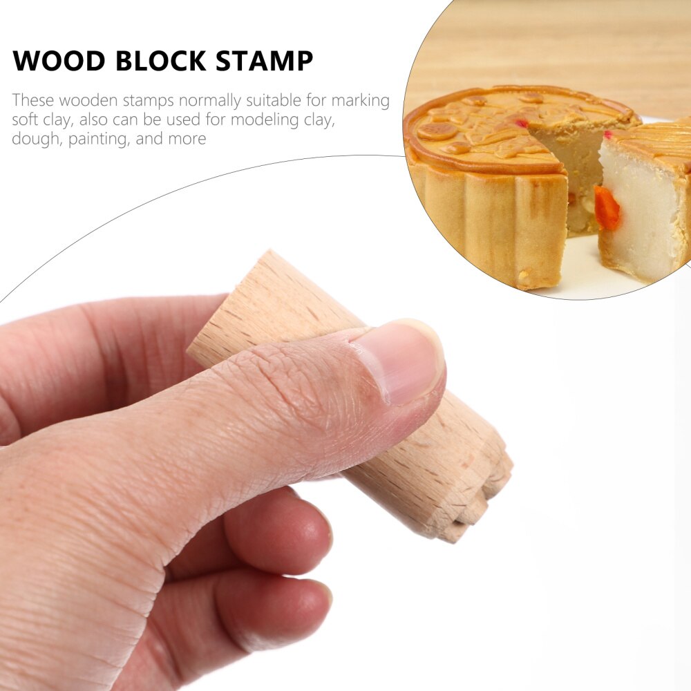 Wooden Clay Pottery Stamp Pottery Tool Wood Block Stamp Clay Decorative Stamp