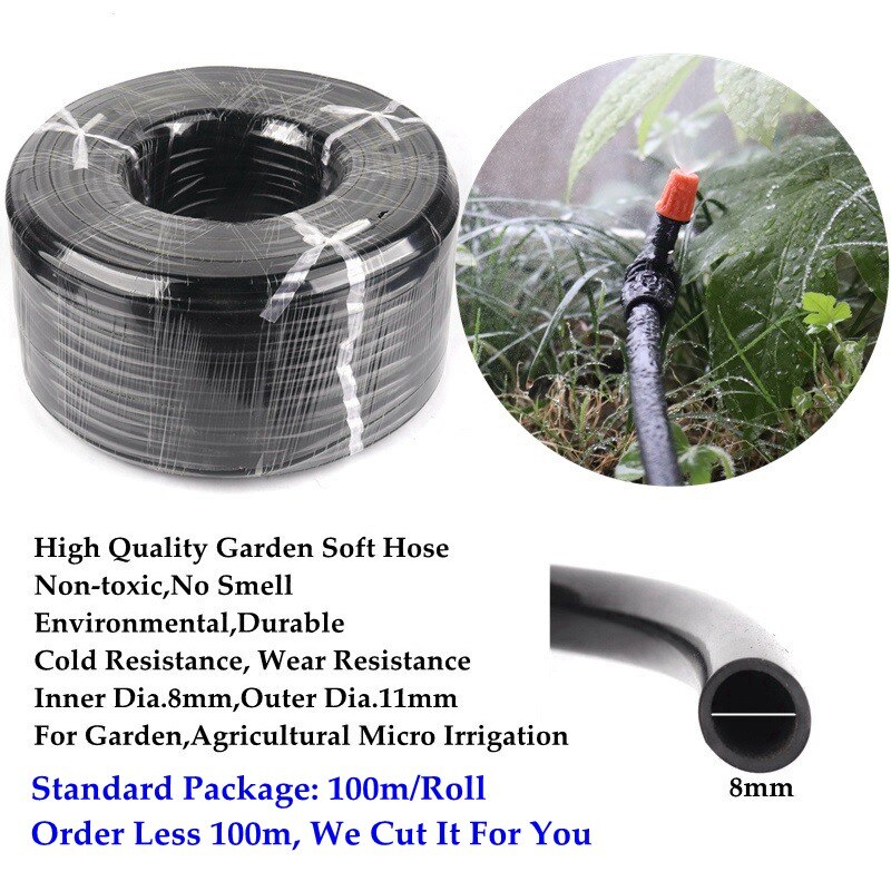 30m ~ 2m Hallo 8/11mm ungiftiges Weiches PVC Garten Schlauch Gewächshaus Mikro Tropfen Bewässerung Linie Bauernhof Bewässerung Wasser Rohr Wichtigsten Schlauch