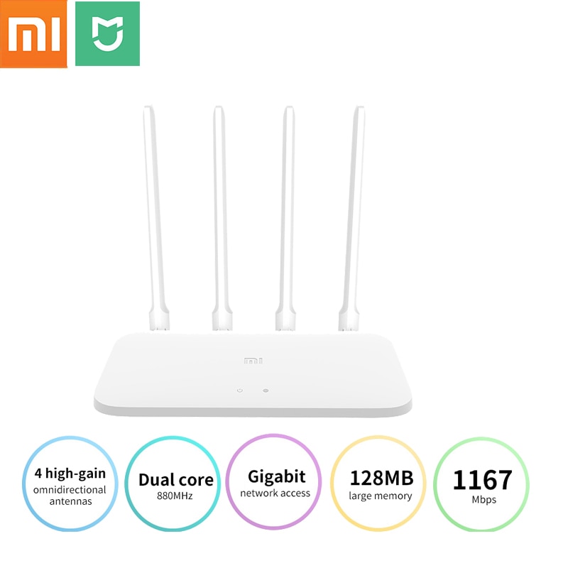 Xiaomi – routeur 4A édition Gigabit, 1000M 100M 5GHz 2.4GHz WiFi ROM 16MB DDR3 64MB 128MB, 4 antennes à Gain élevé, télécommande avec application Mi