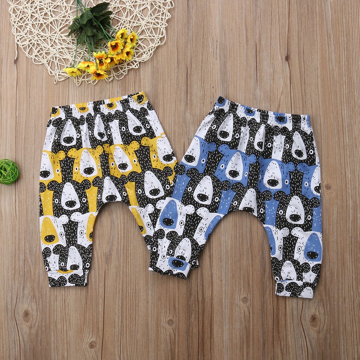 0-3Y pantalones de dibujos animados para recién nacidos y niños, pantalones lindos de oso Harem PP Leggings pantalones DNOV