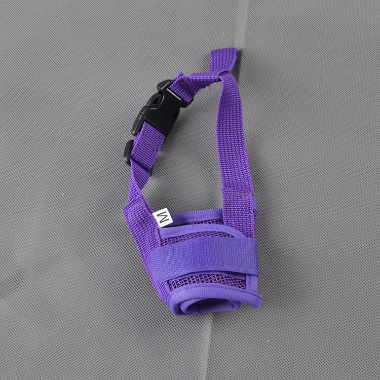 Anti Barking Dog Muzzle For Small Large Dogs Adjustable Mesh Breathable Pet Mouth Muzzles For Dogs Nylon Straps Dog Accessories: Purple / XXL