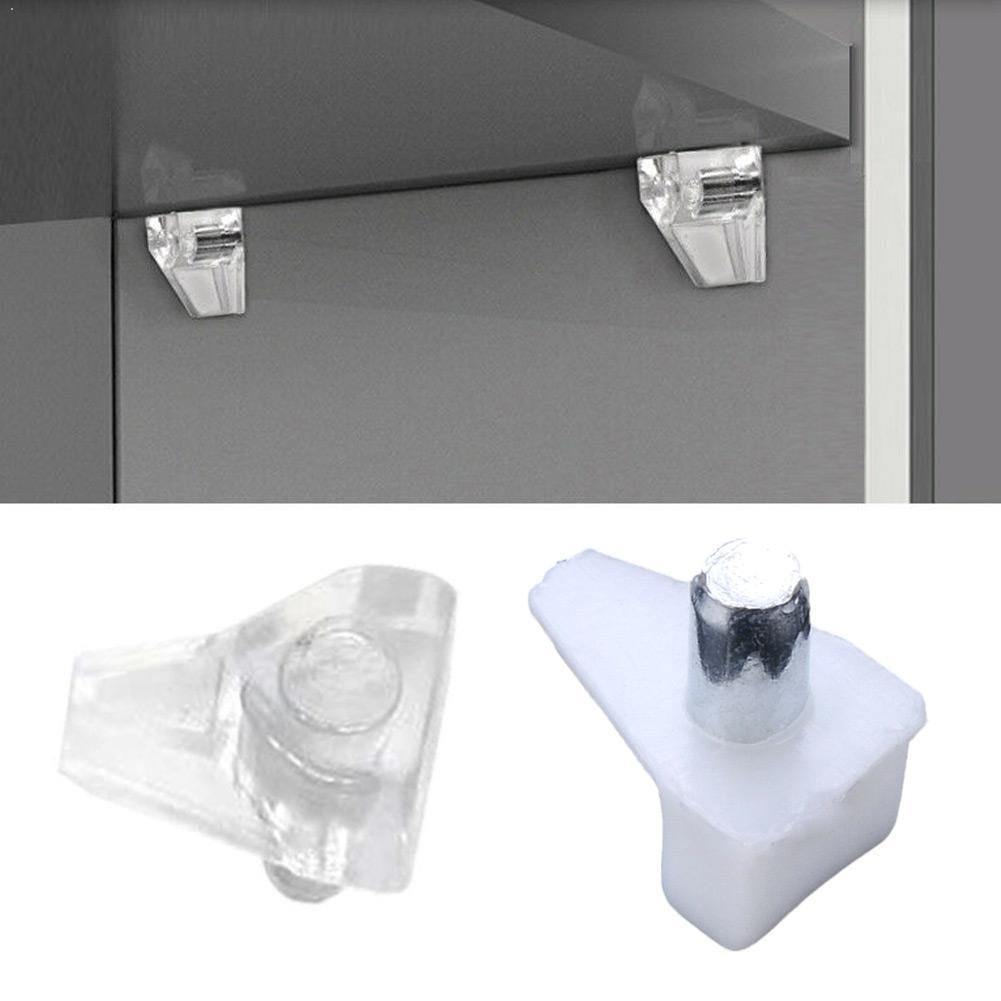 10PCS Plastic Transparent Furniture Closet Cabinet Panel Support Shelf Support Pegs Studs Corner Bracket