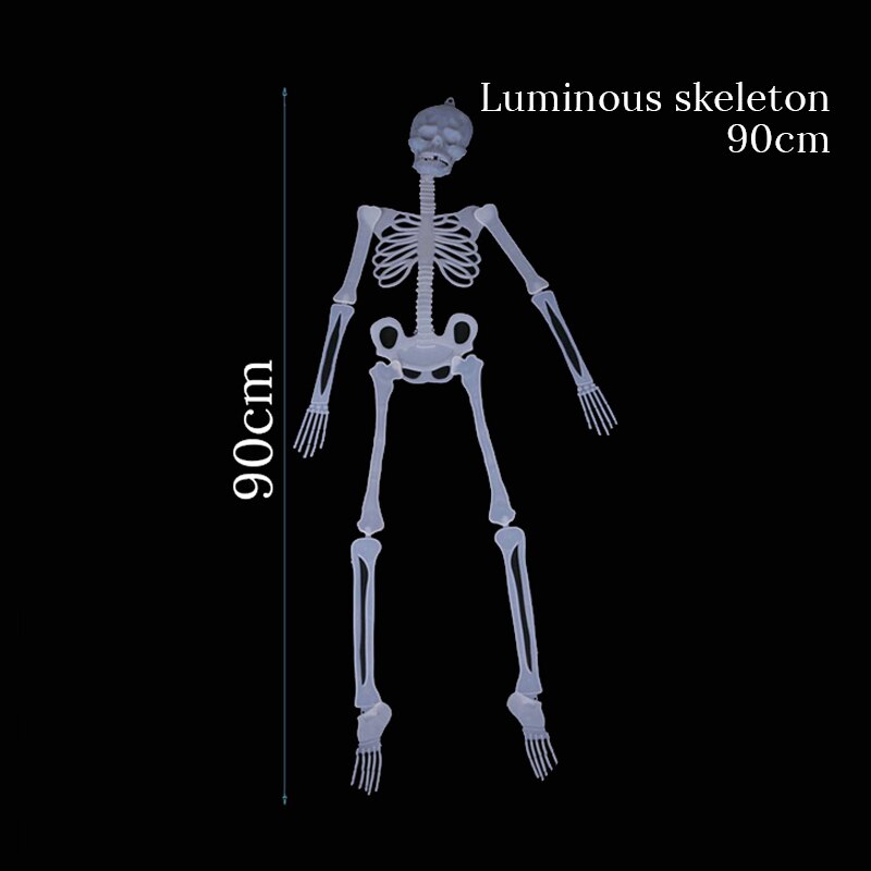 30/90/150cm esqueleto luminoso decoração de festa de halloween engraçado noctilucent fantasma osso 2020 decoração de halloween para casa suprimentos: 90cm