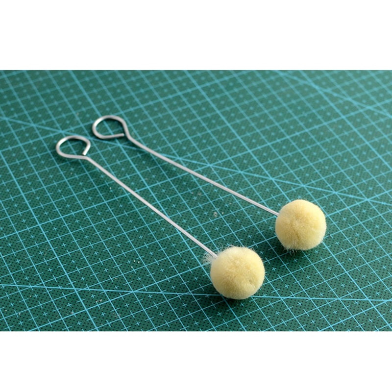 20pcs Wool Ball Brush DIY Daubers Assisted Dyeing Round Wools Brush With Metal Handle For Textile leather Leather Tool