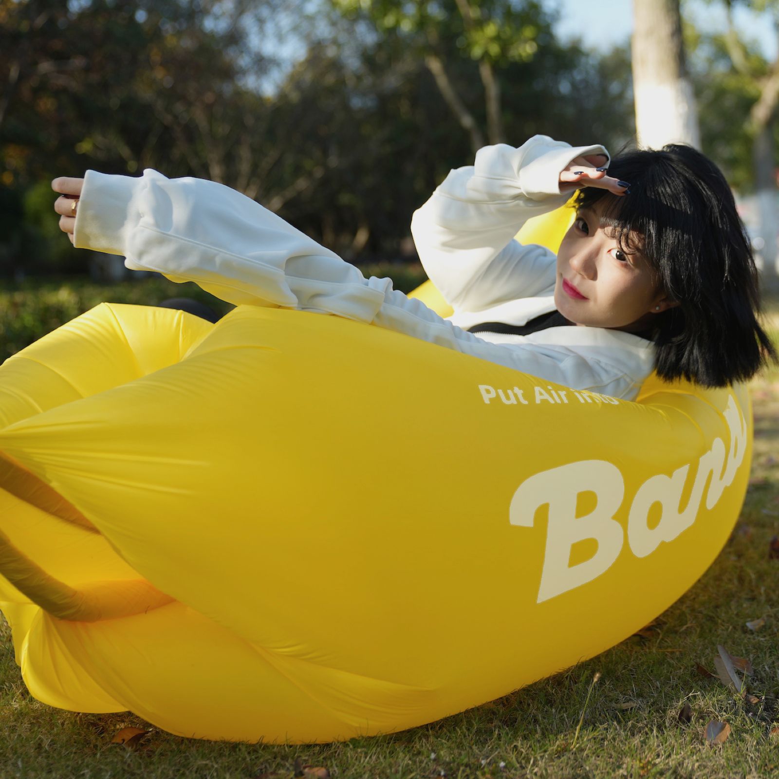 Sofá inflable portátil para exteriores, cama de aire para Parque de pastizales, playa, juguetes, silla inflable rápida