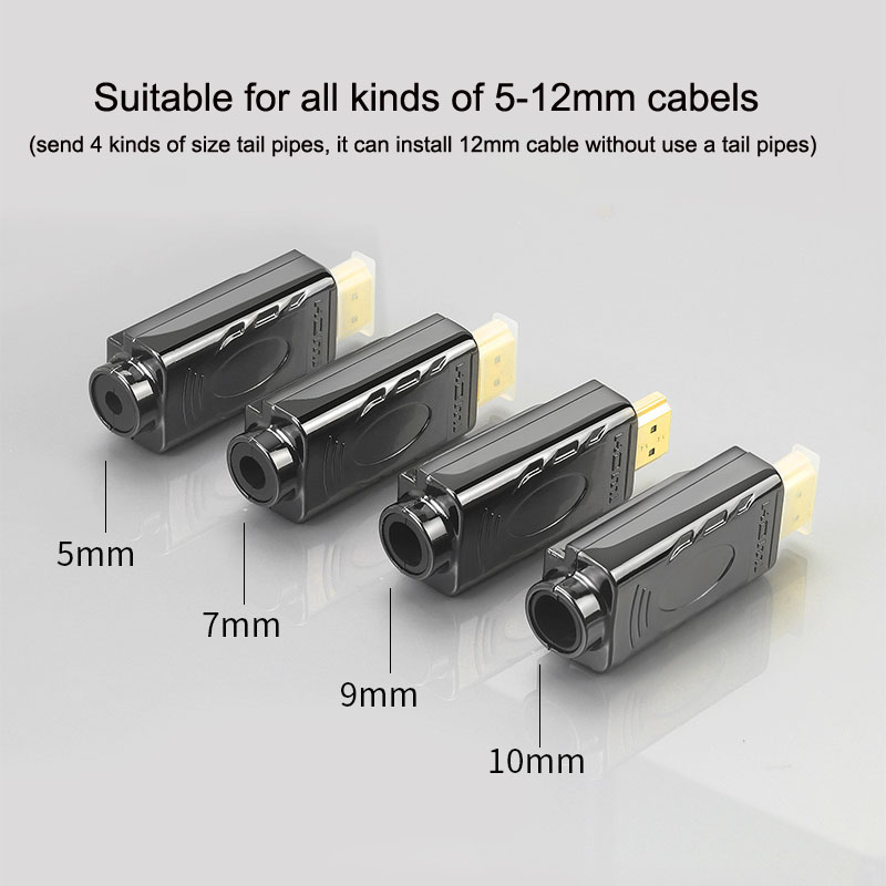 Conector HDMI sin soldadura 2,0, enchufe de cable de alta definición, placa de circuito de soldadura HDMI, Terminal macho DIY, adaptador de reparación de línea HD 4K
