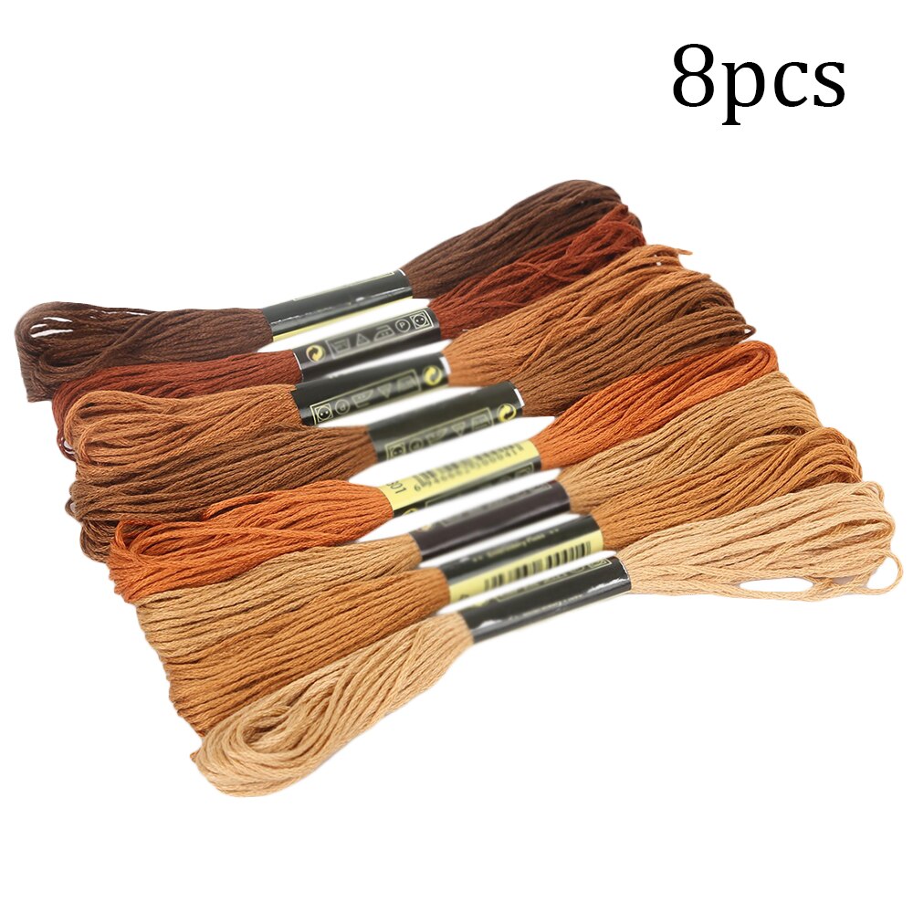 8 Uds Multicolor similares DMC hilo DIY Cruz puntada algodón ovillos de costura de hilo de bordado Kit de seda herramientas de costura: 05