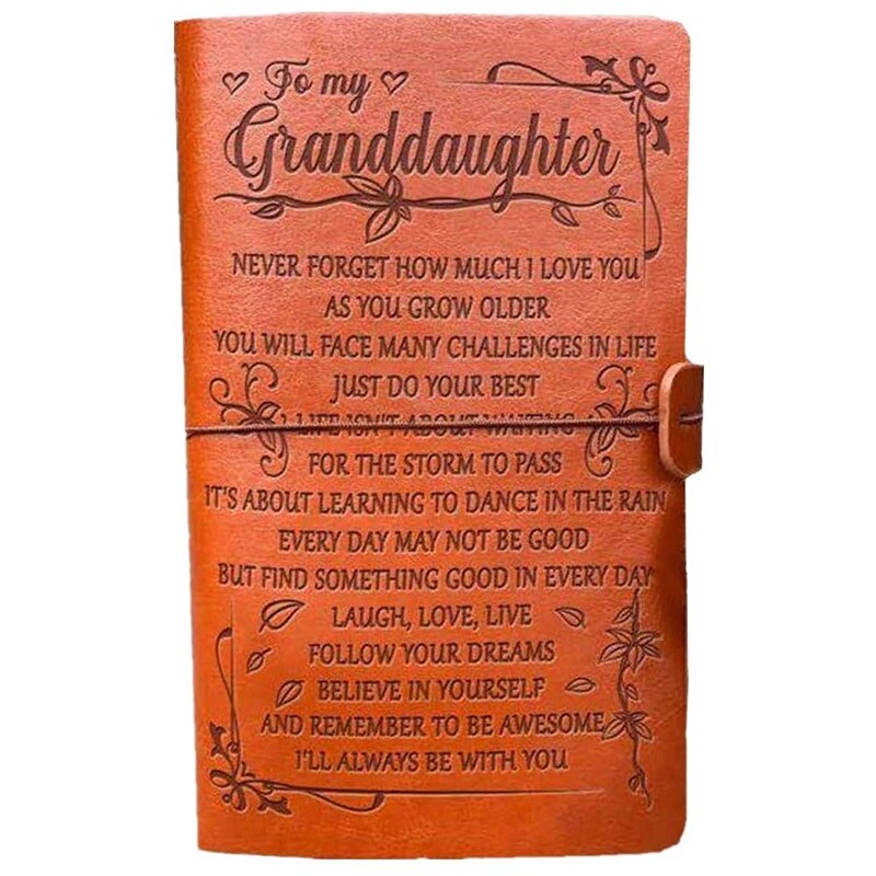 to My Granddaughter Journal,100 Page Refillable Retro Leather Cover Notebook,Graduation Back to School for Girls: Default Title