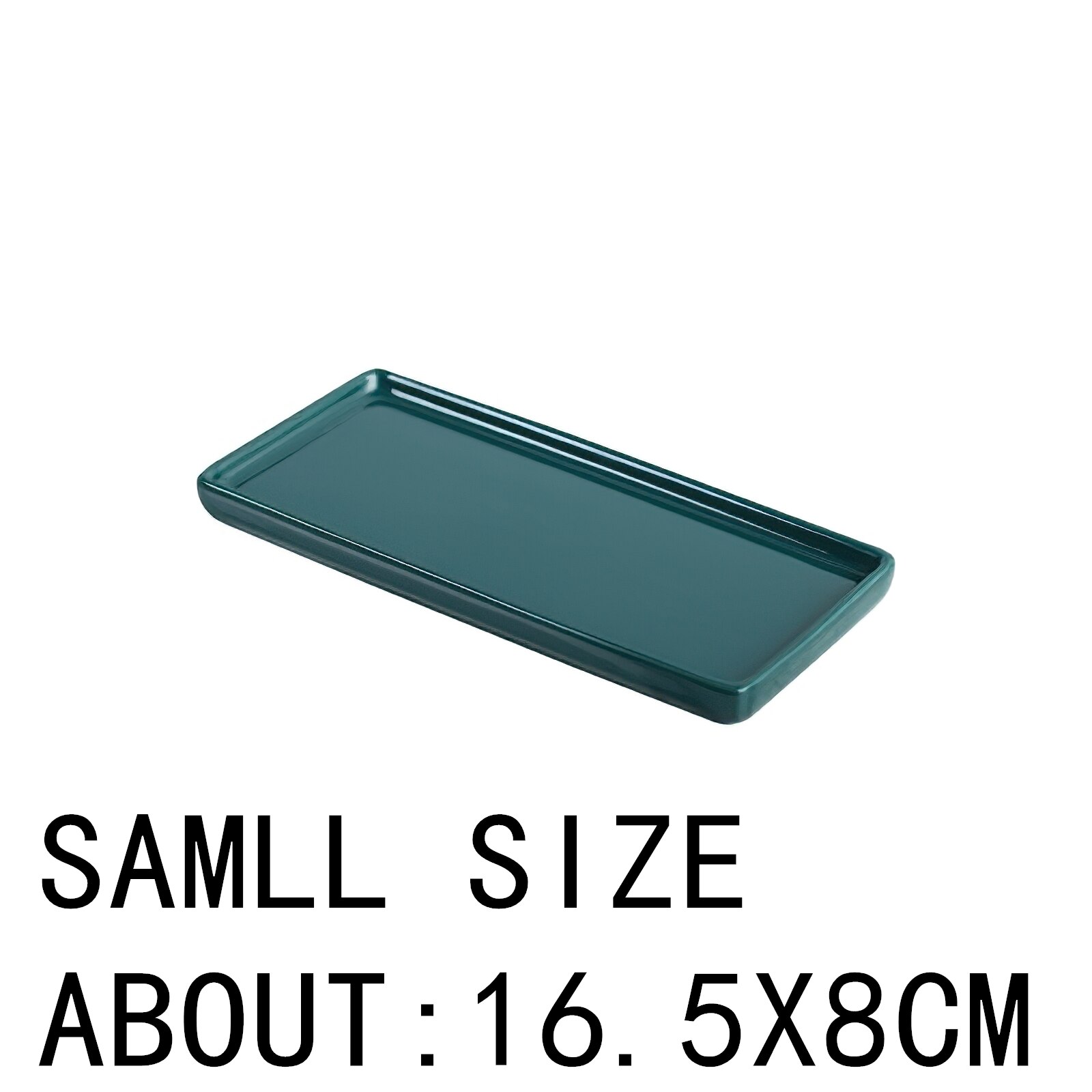 Japanese-style Rectangular Ceramic Tray Plate White Porcelain Rectangular Plate Mouthwash Cup Tray Bathroom Living Storage Tray: 1PCS SMALL1