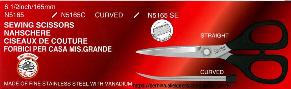 Japan Kai N5100C 4 "/100Mm N5465C 6" /165Mm N5210 8 "/210Mm n5275 11"/275Mm Zachte Handvat Rechtshandig Kleermakerij Scharen Schaar: N5165 6inch 165mm