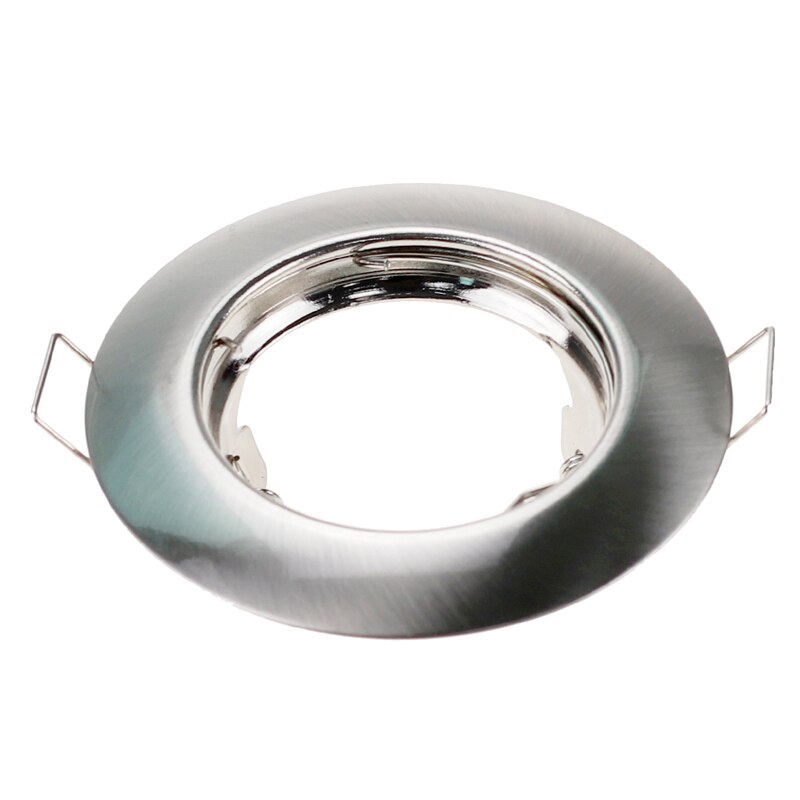 Nikkel Ronde Verzonken Led Plafondlamp Verstelbare Frame MR16 GU10 Lamp Armatuur Downlight Houder