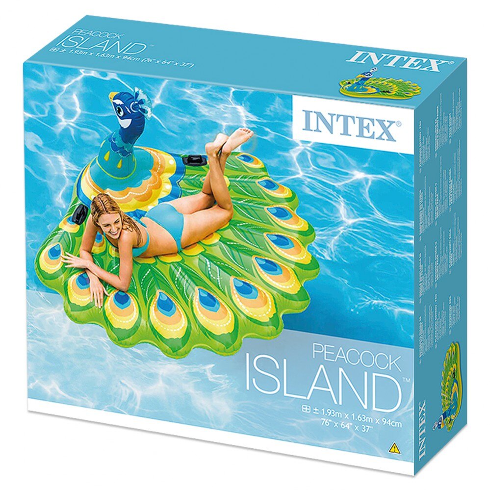 Colchoneta hinchable pavo real INTEX 193x163x94 cm