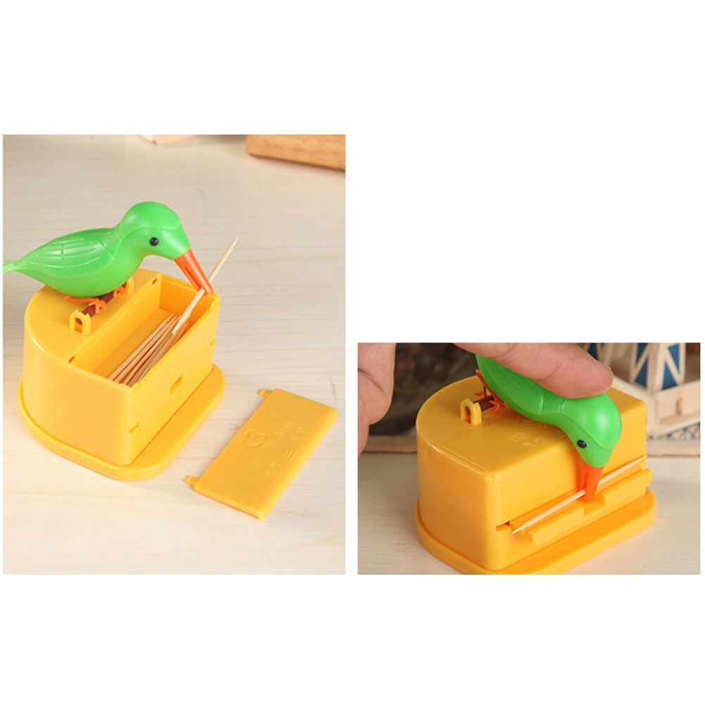 Soporte inteligente para palillos de dientes, dispensador de palillos de dientes con forma de pájaro, decoración de mesa de comedor, caja de utensilios de cocina