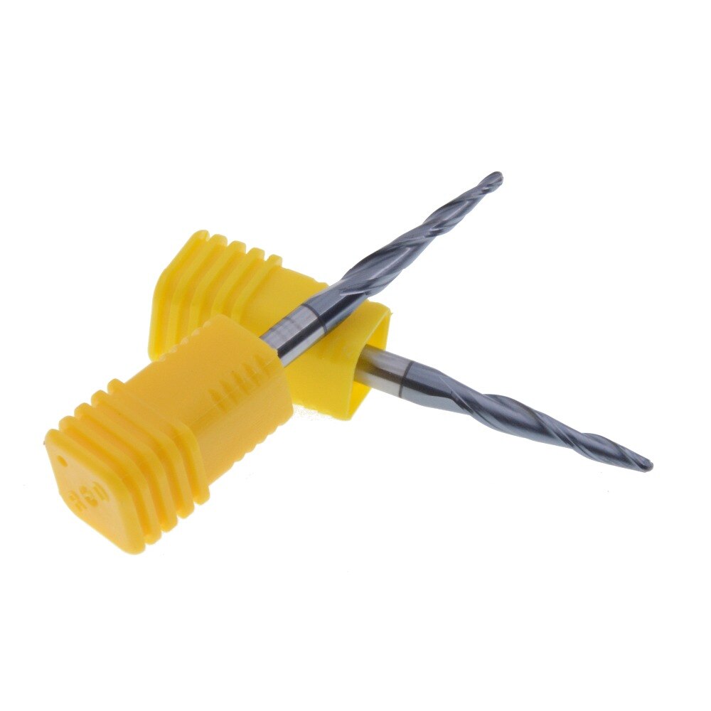 1Pcs 3.175mm 4mm 6mm HRC55 2F solid carbide Tapered Ball Nose End Mills router bits cnc router taper wood metal milling cutter