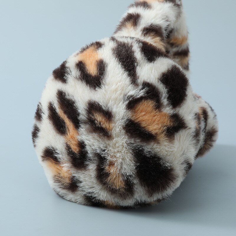 Oreillettes en peluche pour enfants et adultes, couvre-oreilles, léopard, chat, doux, , pour le ski, automne et hiver