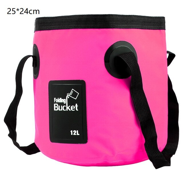 Opvouwbare Emmer Outdoor Reizen Picknick Vissen Emmers Box Wasstraat Waterdichte Water Bag Container Auto Opslag Carrier Emmer: S-Pink