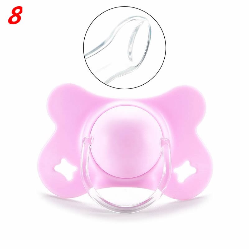 Sucette de sommeil pour bébé avec couvercle en forme de papillon, sucette ronde et plate en Silicone pour -né garçons et filles fournitures à mâcher: 8