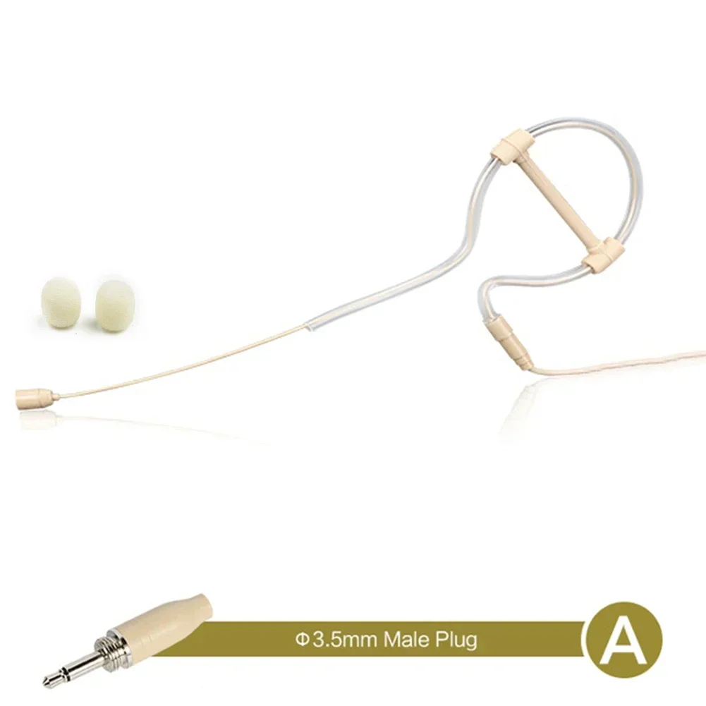 Einzelner OhrbüGel, bin Kopf getragenes Mikrofon, omnidirektionaler Kondensator, Freisprecheinrichtung, 3,5 mm, 3-poliger 4-poliger XLR-Stecker mit Mikrofonabdeckungen: Grün