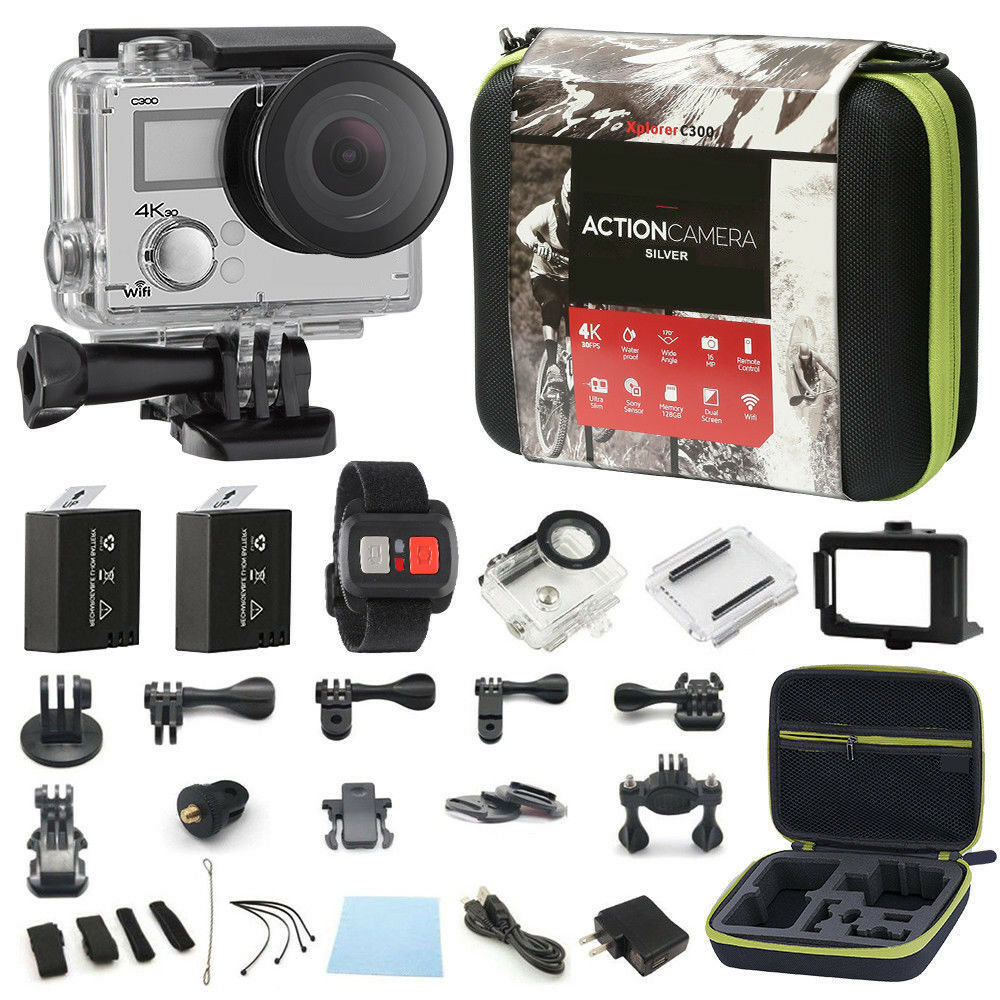 4K Action Camera Dual Screen Ultra HD 16MP Camcorder Sports Cam Camera 4k+ Remote + Accessory Bundle