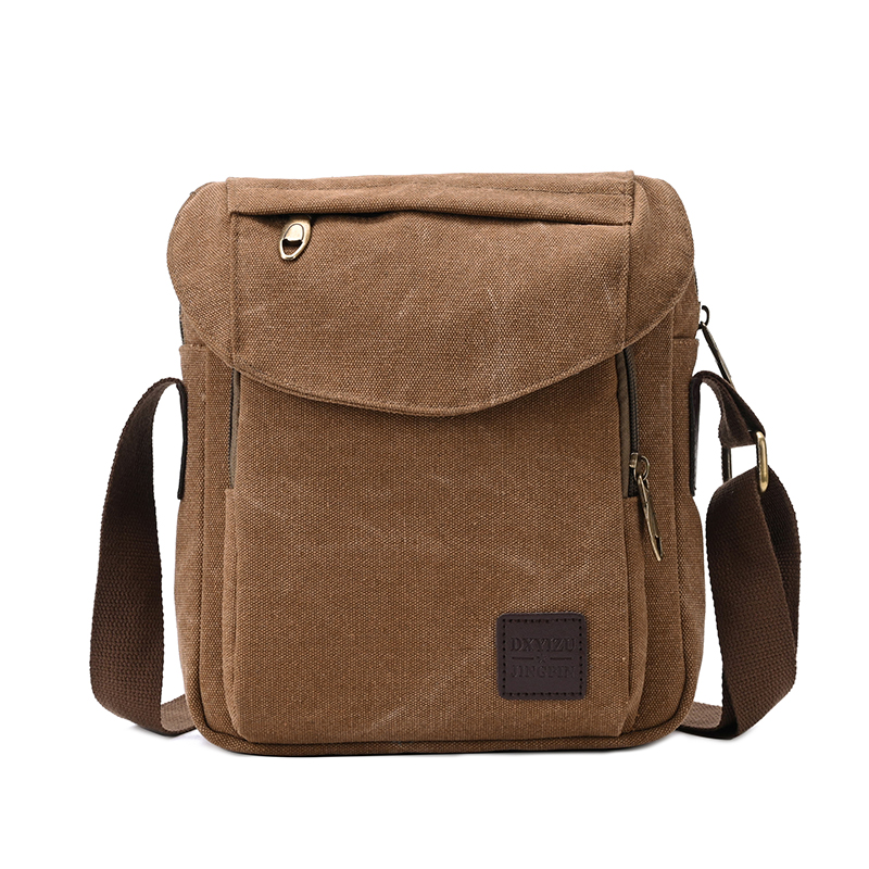 Side bag for men crossbody canvas shoulder bags männer tasche saccoche homme bandouliere torba na ramię męska bolsos bandolera: Camel