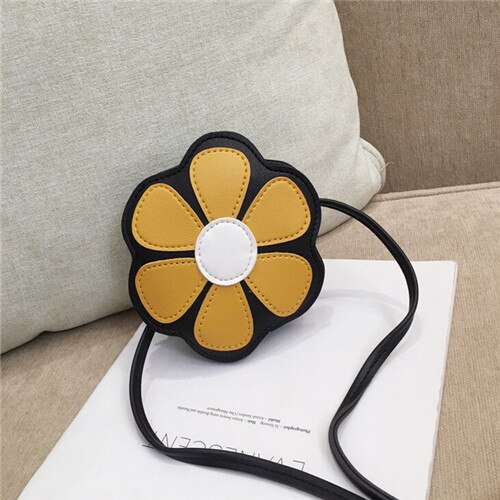 Bonito flor forma sacos de ombro crianças princesa mensageiro bolsas linda crossbody sacos grande capacidade meninas bolsas: Amarelo