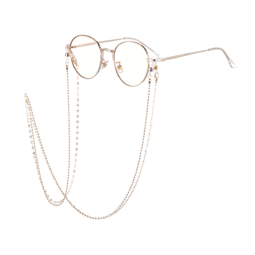 Leesbrilketting voor dames metalen zonnebrilhouder ketting parel kralen brilkettingen brillenhouder: Type 8