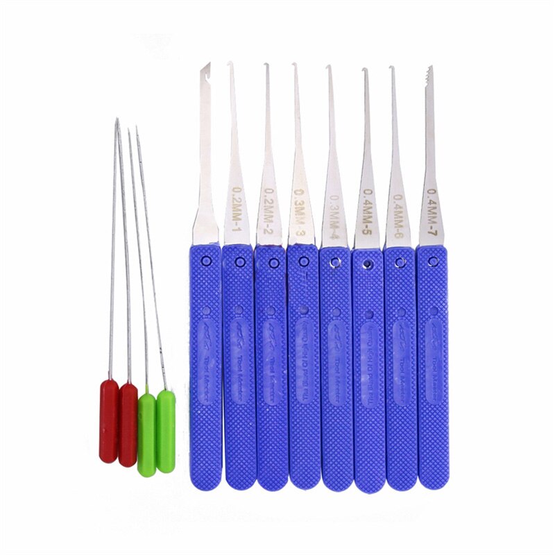 Kit de crochetage de serrures transparentes bon marché, outils de retrait de clés cassées, outil de tension, outils de carte, divers outils, fournisseur de serrurerie: Bleu supprimer