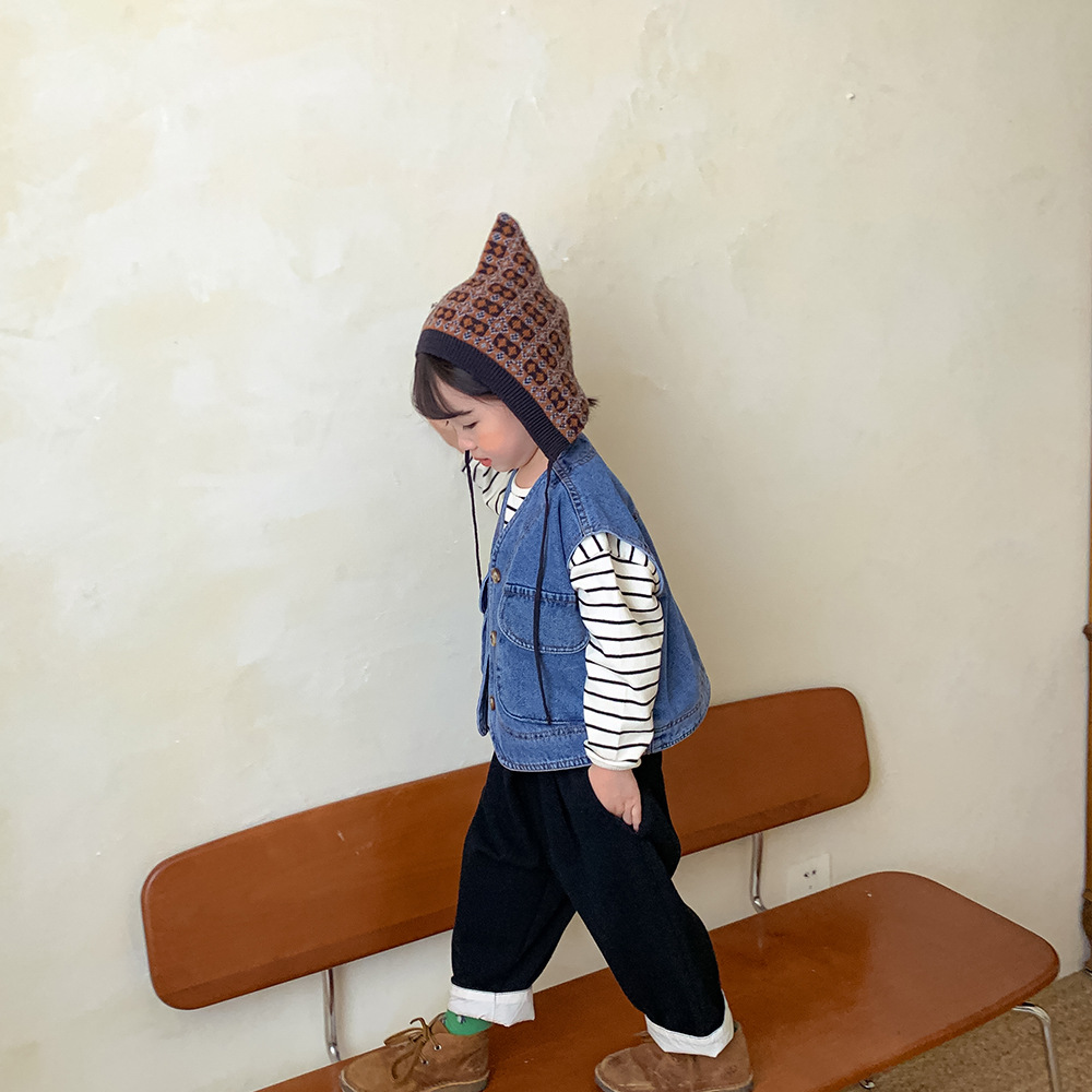 Chaleco vaquero sin mangas para bebé y niña, Chaqueta con bolsillo grande, ropa de , novedad de Primavera de 2022