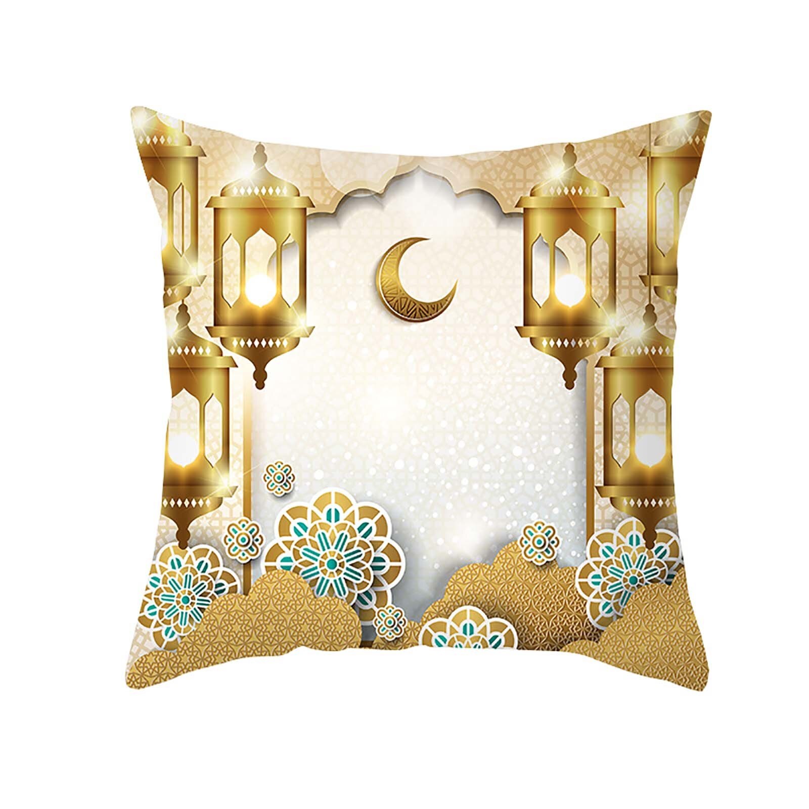 Ramadan musulman Motif Polyester Housse De Coussin Taie D'oreiller Décor À La Maison Taie D'oreiller Douce Bureau kussensloop 45X45Cm: G