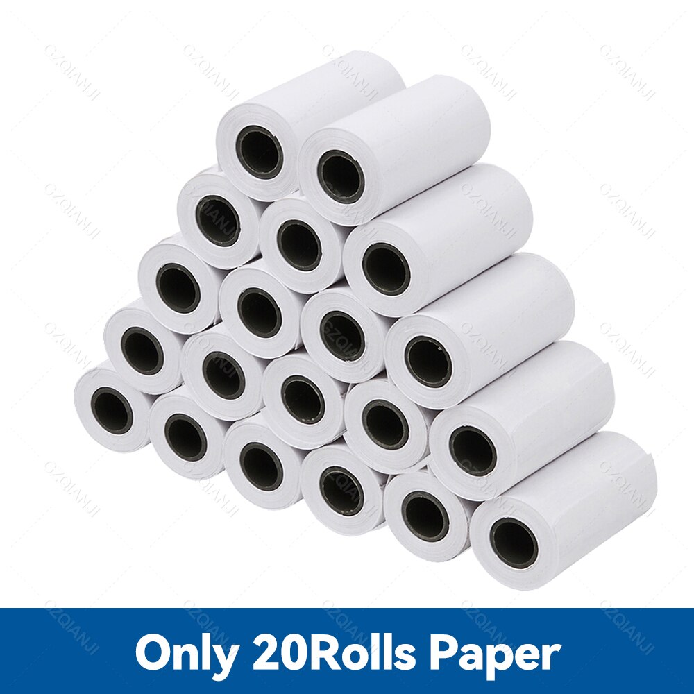 Machine d&#39;impression thermique de tickets de caisse, Bluetooth, commerciale, imprimante de reçus, avec rouleau de papier, USB, pour ordinateur, magasin, bureau: Only 20Rolls Paper / Prise de l’UE