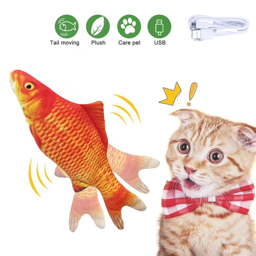 Huisdier speelgoed elektrisch katten speelgoed pluche 3d interactieve elektronische usb bijtbestendige kauw kies bewegende dansende vis speelgoed kitten katten speelgoed: 06