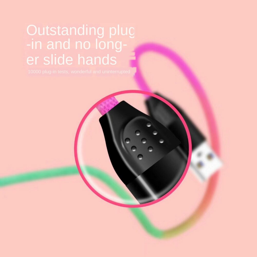 per iPhone tipo-c cavo caricabatterie androide cavo in nylon a ricarica rapida cavo dati a gomito sfumato arcobaleno intrecciato in lega di zinco